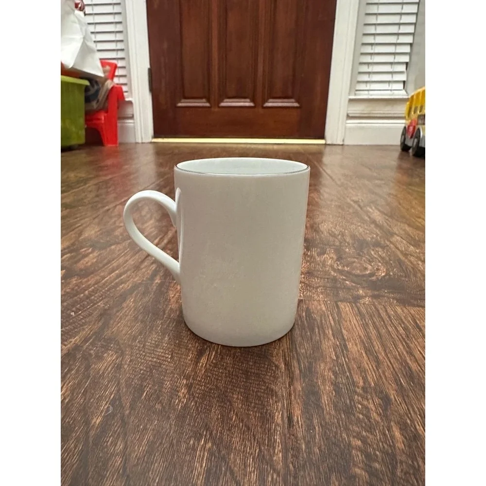 Pottery Barn Mug White Dancer‎ Reindeer Christmas Holiday Retired